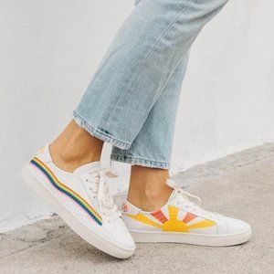 Soludos Rainbow Wave Embroidered Sneakers